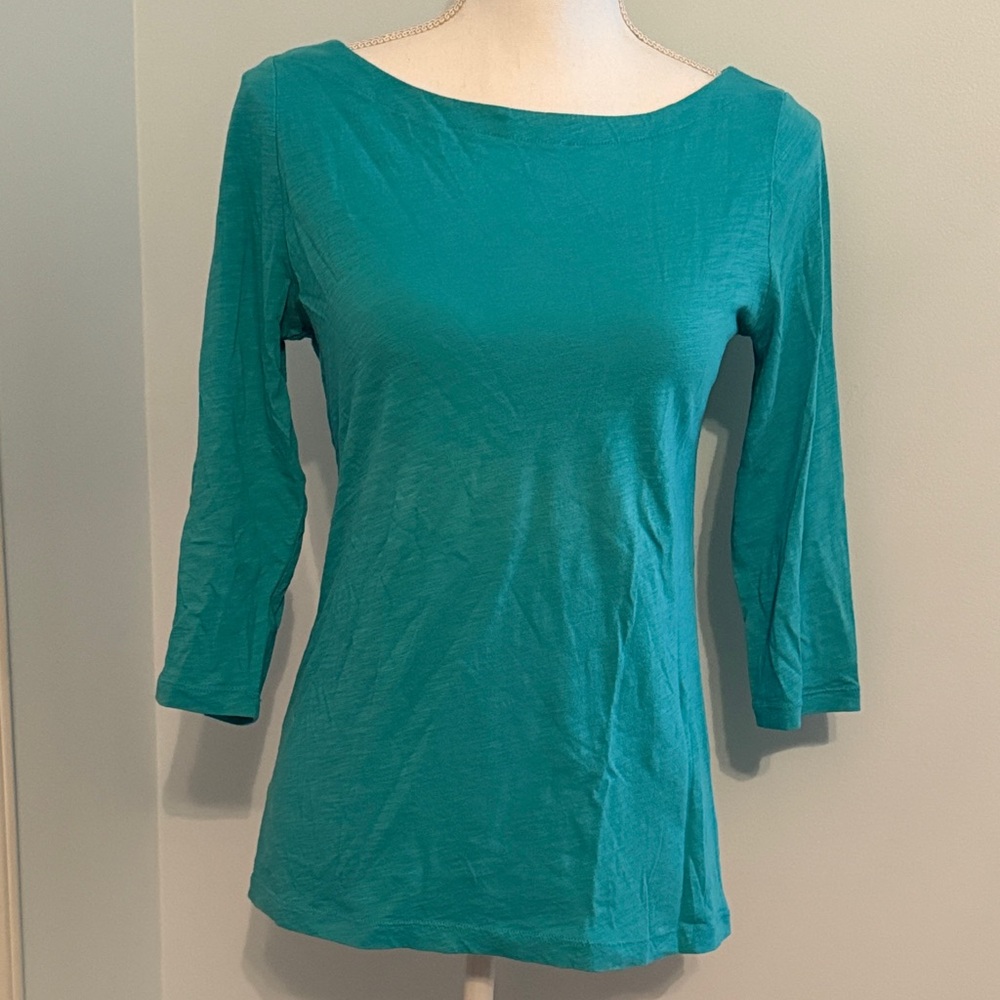 Teal Women's Top with 3/4 length sleeves